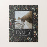 Puzzle Photo de famille aquarelle botanique élégant moder<br><div class="desc">Photo de famille aquarelle botanique toile élégante. Mariage idéal,  anniversaire,  anniversaire ou cadeau de Noël</div>