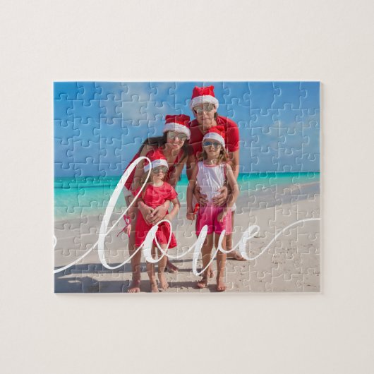 Puzzle Photo de famille avec écriture Love (Horizontal)