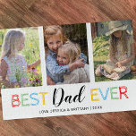 Puzzle Photo de famille Best Papa Ever 3<br><div class="desc">Joli puzzle photo pères,  ajoutez trois de vos propres photos de famille de vos enfants,  un design typographique coloré "meilleur père jamais",  et les noms des enfants.</div>