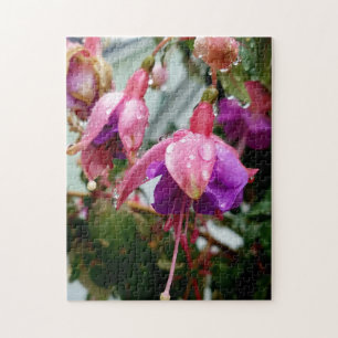 Puzzle photo de fleur de fuchsia rose créatif