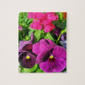 Puzzle Photo de fleurs de pensées violettes (Vertical)