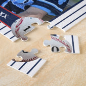 Puzzle Photo de la carte de base-ball de garçon (Côté)