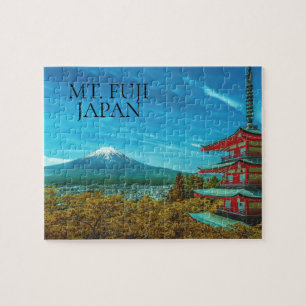 Puzzle Photo de la pagode japonaise du Mont Fuji