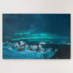 Puzzle Photo de la Soirée des aurores boréales Islande