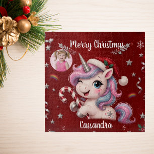 Puzzle Photo de Licorne de Noël Magique et Mignonne en Ro