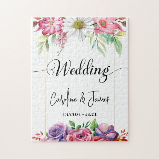Puzzle Photo de mariage simple moderne (Vertical)