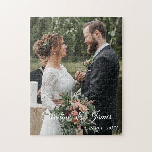 Puzzle Photo de mariage simple moderne (Vertical)