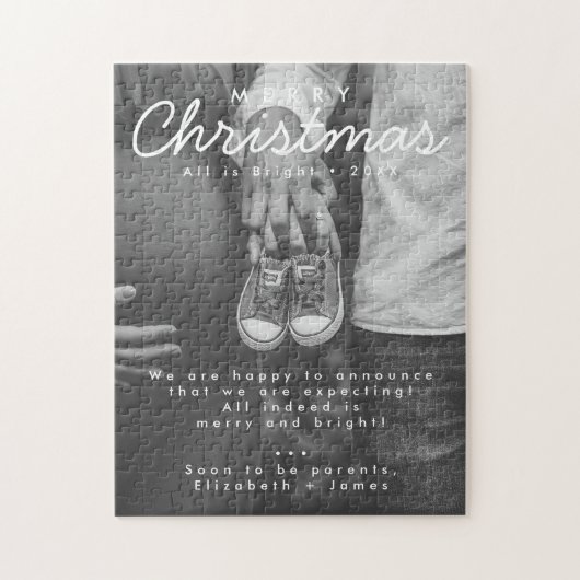 Puzzle Photo de Noël de la Faire-part de grossesse (Vertical)