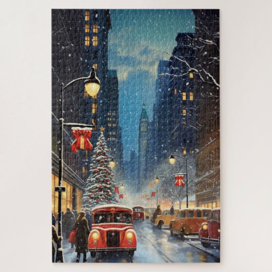Puzzle Photo de Noël Vintage New York (Vertical)