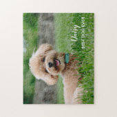 Puzzle Photo de nom de chien personnalisé Cute (Vertical)