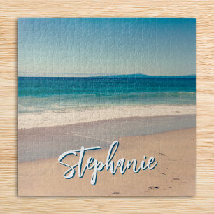Puzzle Photo de plage personnalisée Océan Bleu Scénique