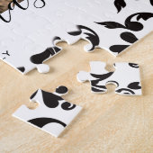 Puzzle Photo de script joyeux Noël rococo noir blanc (Côté)