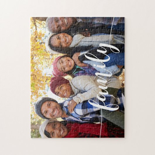 Puzzle Photo de superposition de script de famille (Vertical)