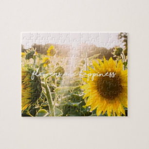 Puzzle Photo de Tournesol Réel Champ Fleurs Sont Bonheur