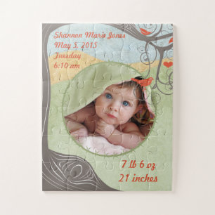 Puzzle Photo de votre bébé et statistiques de naissance F