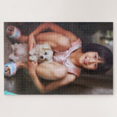 Puzzle Photo de votre enfant avec un chien (Horizontal)