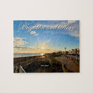 Puzzle Photo du coucher du soleil sur la mer de Brighton