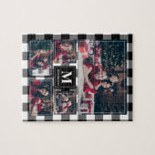 Puzzle Photo en noir et blanc 5 avec Monogramme (Horizontal)
