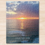 Puzzle Photo Et Texte Personnalisés<br><div class="desc">Ce puzzle est imprimé avec un coucher de soleil,  photographié dans le sud de la France. Il est personnalisable,  vous pouvez télécharger votre photo et ajouter un nom ou une citation inspirante.</div>