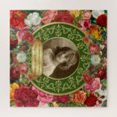 Puzzle Photo Gold Roses magnifiques Commémoratif Vert fon (Horizontal)