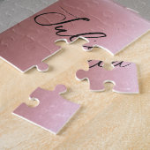 Puzzle Photo Happy Gerbera Rose Flower +Custom Name (Côté)