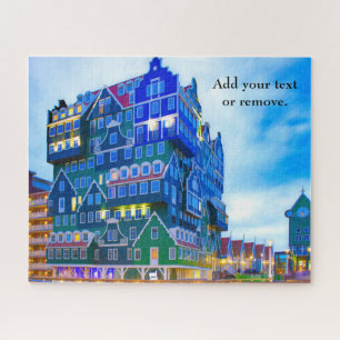 Puzzle Photo : maisons de canaux hollandaises Amsterdam,