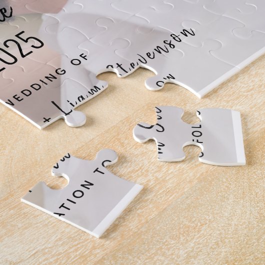 Puzzle Photo Mariage Enregistrer La Date Invitation (Côté)