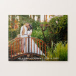 Puzzle Photo Mariage personnalisée<br><div class="desc">Nom personnalisé et date Mariage Photo Jigsaw Puzzle</div>