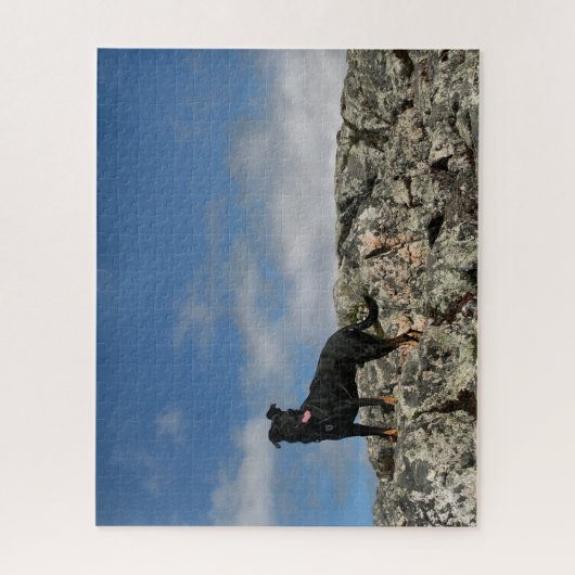 Puzzle Photo mignonne Black Dog Mutt Lab Shephered Photo (Vertical)