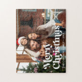 Puzzle Photo moderne Retro personnalisée Joyeux Noël (Vertical)