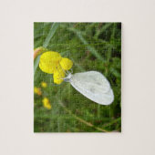 Puzzle photo papillon blanc en bois avec boîte cad (Vertical)
