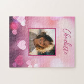 Puzzle Photo personnalisée de la Saint Valentin et nom pe (Horizontal)