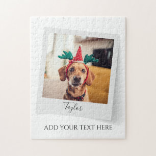 Puzzle Photo personnalisée du chien de Noël mignon
