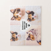 Puzzle Photo personnalisée Empreinte de patte de chat Nom (Vertical)