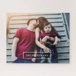 Puzzle Photo personnalisée moderne<br><div class="desc">Personnalisez-le avec votre date de mariage,  votre nom de famille ou tout texte de votre choix pour un cadeau photo magnifique et unique.</div>