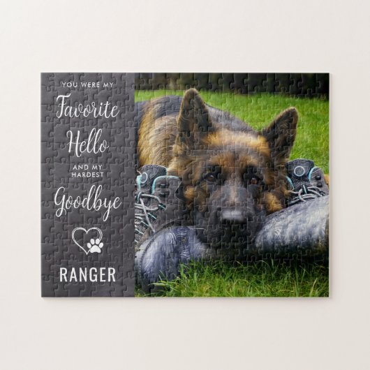Puzzle Photo Pet Memorial - Citation de perte pour animau (Horizontal)