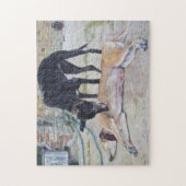 Puzzle photo pittoresque de deux chiens gris très mignons (Vertical)