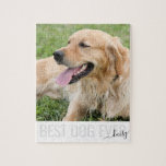 Puzzle Photo pour animaux de compagnie personnalisée Meil<br><div class="desc">Créez une photo avec la photo de votre chien et la citation "Best dog ever" avec le nom de votre chiot dans une police de caractères élégante.</div>