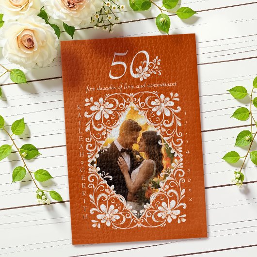 Puzzle Photo romantique Brûlé Orange 50 Anniversaire Puzz