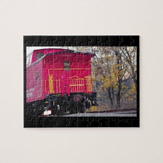 Puzzle Photo rouge de train de cambuse (Horizontal)