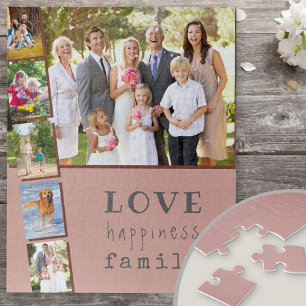 Puzzle Photo Strip Collage Love Happiness Family Pink