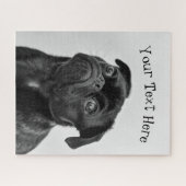 Puzzle Photo sur mesure Carlin noir blanc Chien chiot pho (Horizontal)