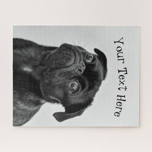 Puzzle Photo sur mesure Carlin noir blanc Chien chiot pho (Horizontal)