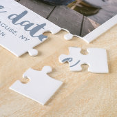 Puzzle Photo Whimsical Blue Script Enregistrer la date Bl (Côté)