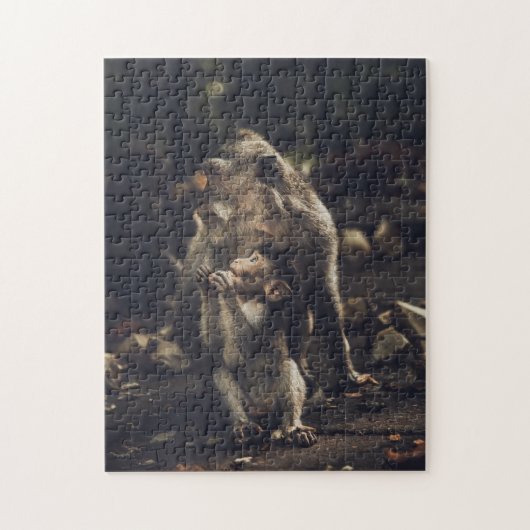 Puzzle Photographie de singe animal mère et bébé Jigsaw (Vertical)
