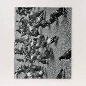 Puzzle Photographie noire et blanche de beaucoup de (Vertical)