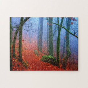 Puzzle Photographie peinte Sentier d'hiver du brouillard