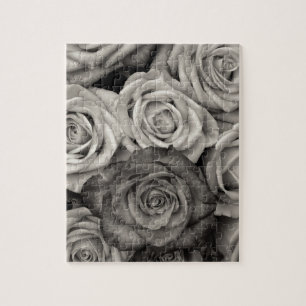 Puzzle Photos de roses en noir et blanc
