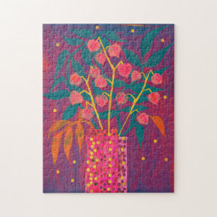 Puzzle Physalis Bouquet Plante d'automne Art floral color
