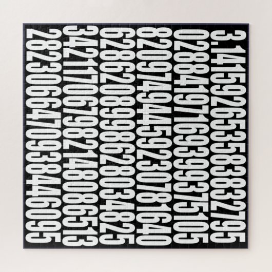 Puzzle pi= 3,14159 Chiffres mathématiques Pi Jour Noir et (Horizontal)